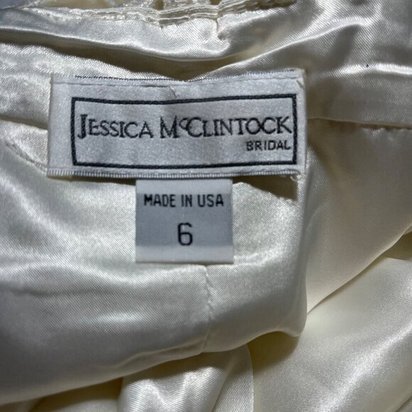 Jessica McClintock Bridal Maxi Wedding Dress with Train Vintage Ladies Size SM - Picture 5 of 15